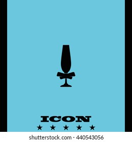 Glass of champagne. Flat style icon.