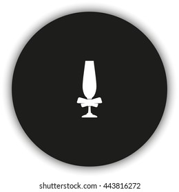 Glass of champagne. Flat style icon.