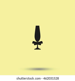 Glass of champagne. Flat style icon.