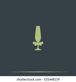 Glass of champagne. Flat style icon.