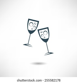Glass of champagne icon