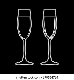 Glass of champagne icon .