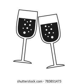 Glass of champagne icon