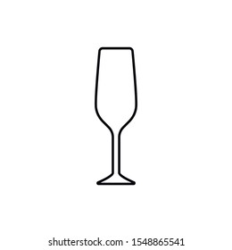 a glass of champagne icon. Element for mobile concept and web apps. Thin line icon for website design and development, app development. Premium icon on white background on white background