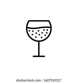 The glass of champagne icon. Wine symbol. Flat Vector illustration
