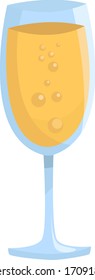 Glass of champagne, illustration, vector on white background