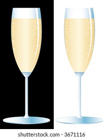 glass of the champagne with the little bubbles