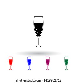 a glass of champagne multi color icon. Elements of drink set. Simple icon for websites, web design, mobile app, info graphics