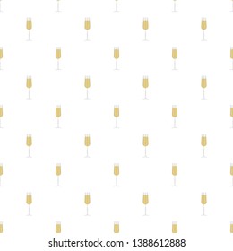 Glass of champagne pattern seamless vector repeat for any web design