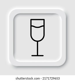 Vidrio de champán simple vector ícono. Diseño plano. Diseño de neutralismo.ai