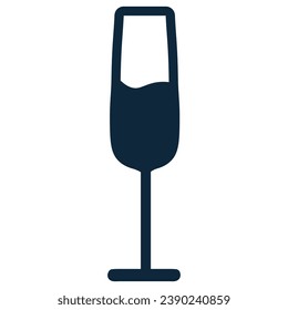 Vidrio de champán. Icono de vector