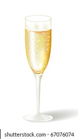 Glass of champagne, vector illustrated