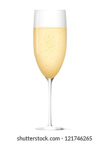 Glass of champagne. Vector illustration