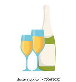 glass of champagne  vector illustration