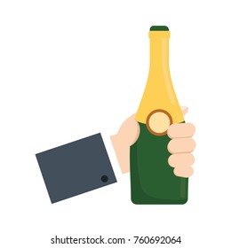 glass of champagne  vector illustration