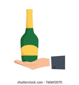glass of champagne  vector illustration