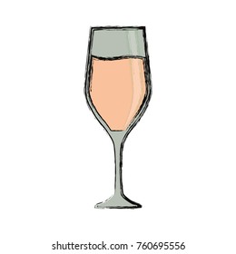 glass of champagne  vector illustration