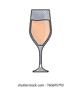 glass of champagne  vector illustration