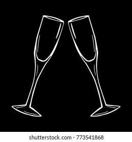 Similar Images, Stock Photos & Vectors of Pair Champagne Glasses Set