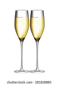 Glass of Champagne Vector Illustration EPS10