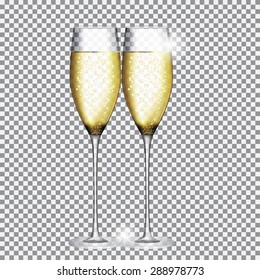 Glass of Champagne Vector Illustration EPS10