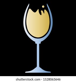 a glass of champagne.Dark background vector illustration.EPS-10