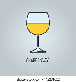 Glass Of  Chardonnay Wine Icon