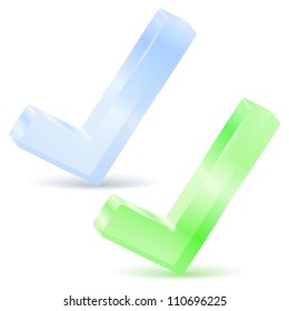 Glass check marks, vector eps10 illustration