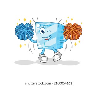 the glass cheerleader cartoon. cartoon mascot vector