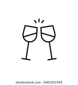 Glass Cheers Icon for Party Invitations and Festive Announcements