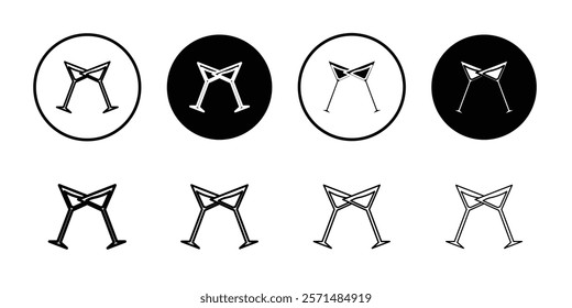 glass cheers icon Simple outline illustration set