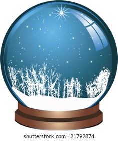 Glass christmas ball with snow