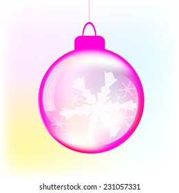 Glass Christmas ball. Vector 