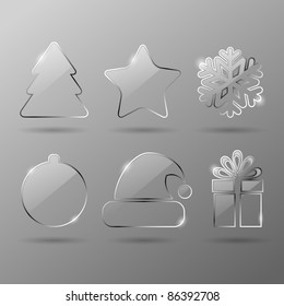 Glass christmas icons