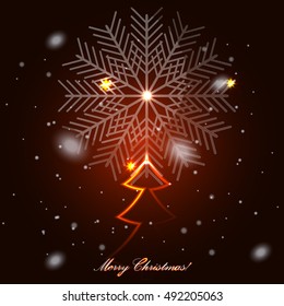 Glass Christmas Tree with snowflakes