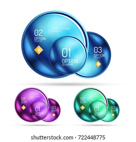 Abstraktes Design von Glaskreisen, Vektorgrafik