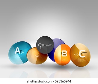 Glass circle infographics. Vector template background for print workflow layout, diagram, number options or web design banner