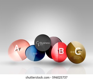 Infografiken des Glaskreises. Vektorgrafik-Vorlagenhintergrund für das Layout, das Diagramm, die Zahlenoptionen oder den Webdesign-Banner
