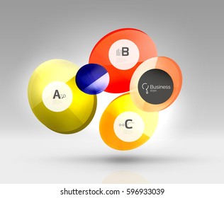 Infografiken des Glaskreises. Vektorgrafik-Vorlagenhintergrund für das Layout, das Diagramm, die Zahlenoptionen oder den Webdesign-Banner