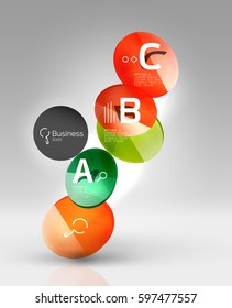 infografía del círculo de vidrio. Fondo de plantilla de vector para diseño de flujo de trabajo de impresión, diagrama, opciones de número o banner de diseño web