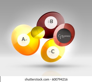 Infografiken des Glaskreises. Vektorgrafik-Vorlagenhintergrund für das Layout, das Diagramm, die Zahlenoptionen oder den Webdesign-Banner
