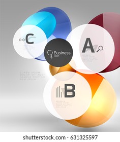 infografía del círculo de vidrio. Fondo de plantilla de vector para diseño de flujo de trabajo de impresión, diagrama, opciones de número o banner de diseño web