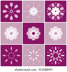 glass circle on violet background