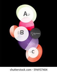 Glass circle vector abstract background