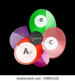 Glass circle vector abstract background