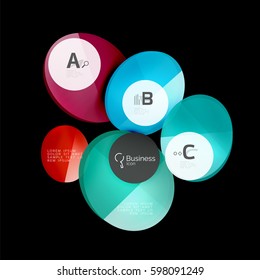 Glass circle vector abstract background