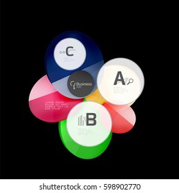 Glass circle vector abstract background