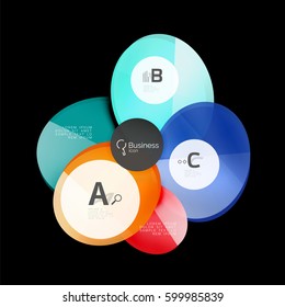 Glass circle vector abstract background