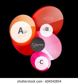Glass circle vector abstract background