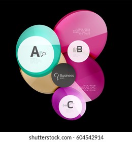 Glass circle vector abstract background